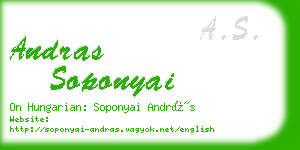 andras soponyai business card